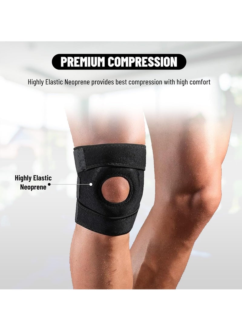 ENDLESS  Adjustable Elastic Slip-in Knee Support Single | Black | Material: Neoprene | For Arthritis, Meniscus Tear, ACL, Knee Pain Relief, Runner, Sport, Gym, Sports, Exercise, Workout, Cycling - Image 4