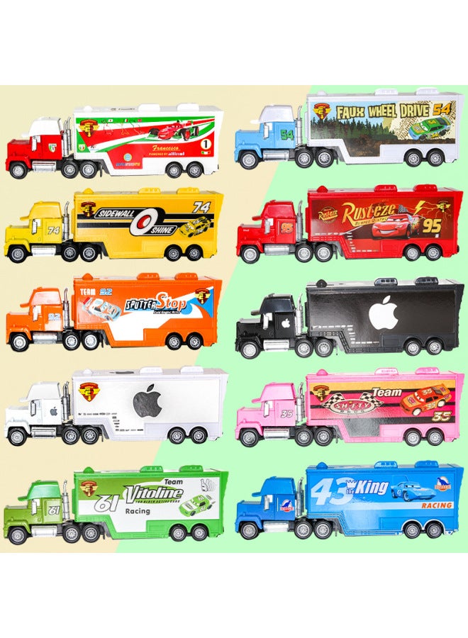 57 Mixed Batch Car Story Uncle Mai Container Truck Children's Toy Car Model Ornaments Toys-Color:Light Brown Container Truck No. 84  - Image 2