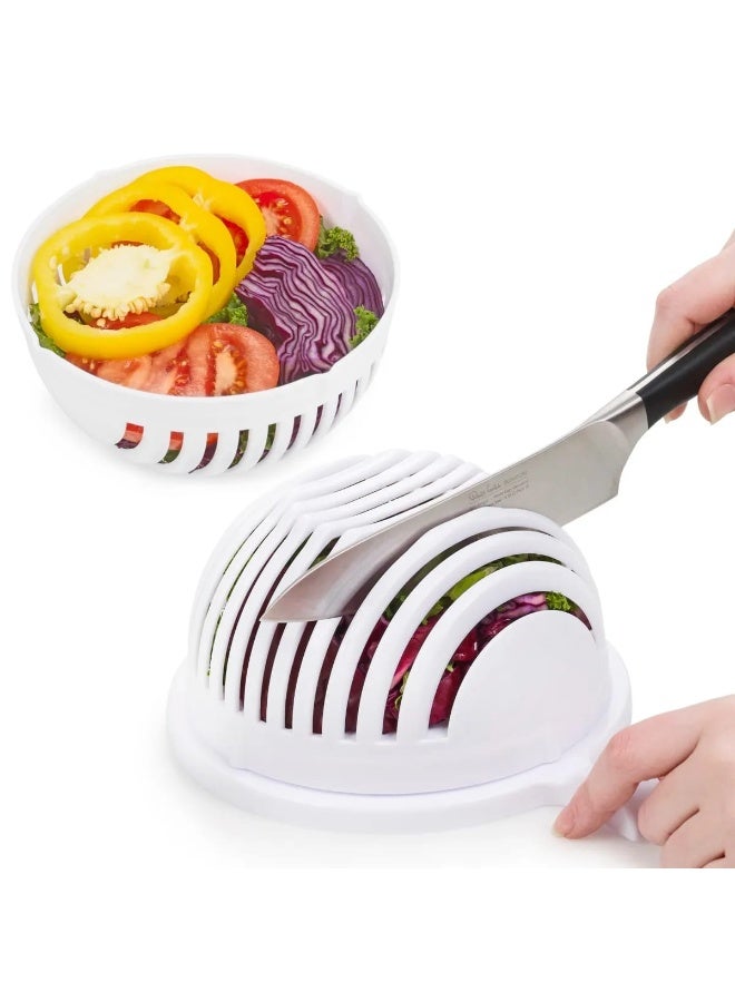 BAIG 4-in-1 Salad Cutter Bowl – Vegetable Chopper & Strainer with Rotating Base – Quick & Easy Salad Maker Bowl – BPA-Free Food Grade Plastic – Dishwasher Safe  - Image 2