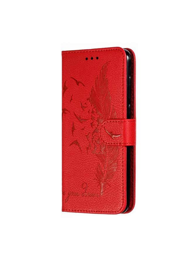 S-TOP Feather Pattern Litchi Texture Horizontal Flip Leather Case with Wallet & Holder & Card Slots For Motorola One Pro - Image 3