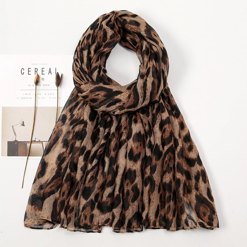 CYian Scarf for Women Leopard Printed Scarves Long Fashion Scarf Lightweight Shawls Wrap Fall Winter Headscarf for Women,Leopard - Image 5