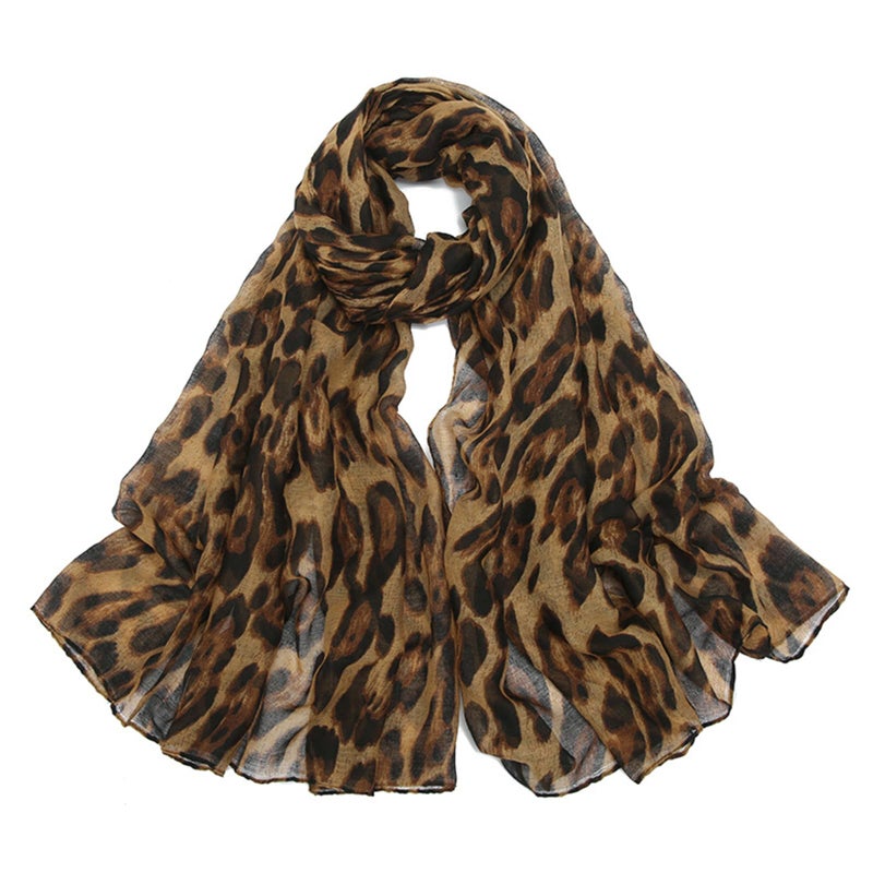 CYian Scarf for Women Leopard Printed Scarves Long Fashion Scarf Lightweight Shawls Wrap Fall Winter Headscarf for Women,Leopard - Image 1