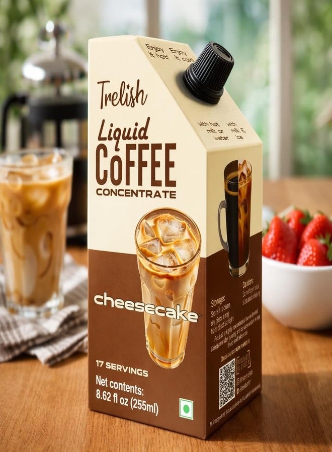 Trelish مركز قهوة تريليش - تشيز كيك - 255 مل | 17 حصة | مستخلص قهوة، مثالي للقهوة سريعة التحضير الساخنة أو المثلجة، خالٍ من السكر، يحفظ في درجة حرارة الغرفة، لا يحتاج إلى تبريد، مناسب للسفر | - Image 2