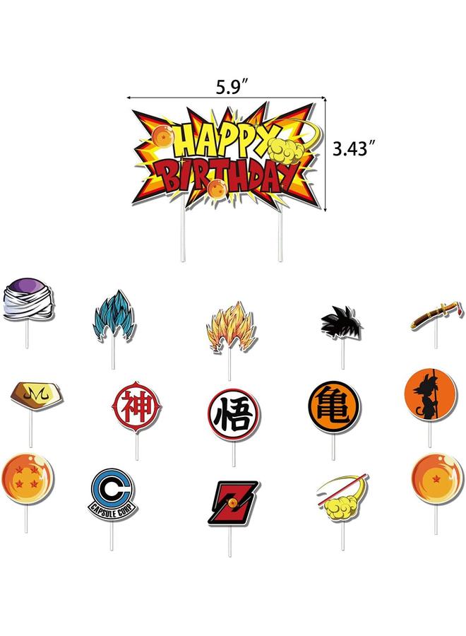 Bluejw Birthday Party Supplies Set,Includes Happy Banner - Cake&Cupcake Toppers - 24 Latex Balloons for Kids Theme Birthday Party Decoration - Image 4