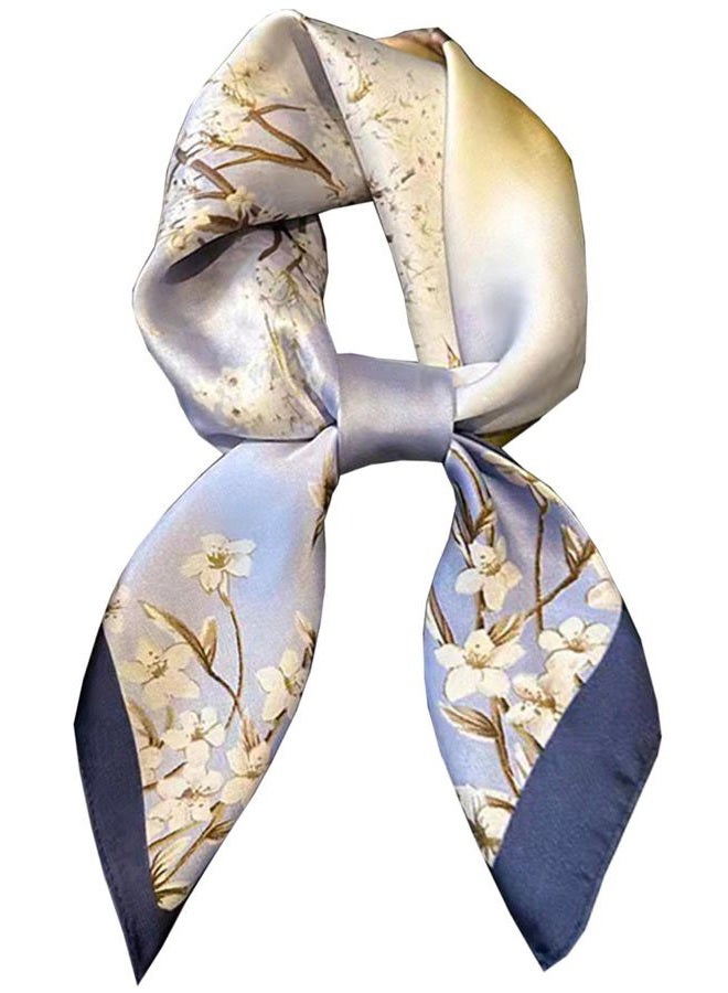 Saiusloa Neck Scarf For Womens Silky Head Scarves Hair Bandanas Square Scarf Fashion Accessories lightweight 27.5 * 27.5inch, 24-purple Wintersweet, 27.5*27.5inch - Image 1