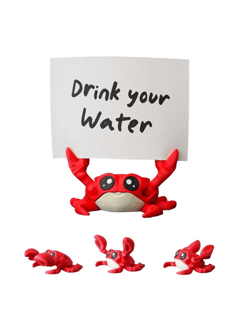 سيوسي Cute Magnetic Crab Note Holder, Magnetic Desk Organizer, Crabs Desk Buddy, Pen Stand, Sticky Note Clip, Creative Fridge Magnets, Fun and Supportive Home and Office Desk Decor for Home, Office (Red) - Image 1