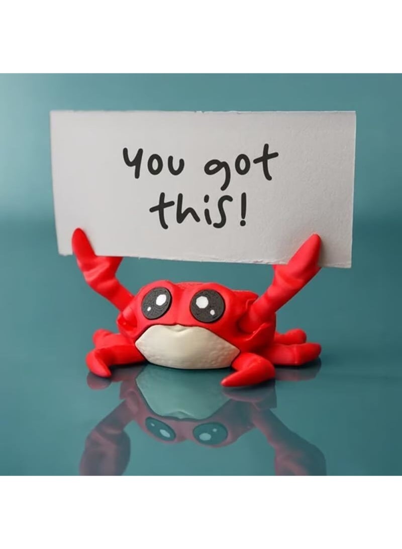 سيوسي Cute Magnetic Crab Note Holder, Magnetic Desk Organizer, Crabs Desk Buddy, Pen Stand, Sticky Note Clip, Creative Fridge Magnets, Fun and Supportive Home and Office Desk Decor for Home, Office (Red) - Image 4