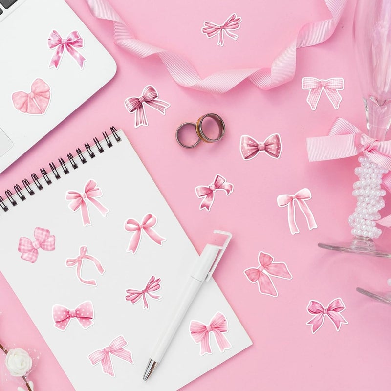 500 stickers/roll pink bow sealing stickers cute gift box blessing stickers packaging decorative material stickers - Image 4