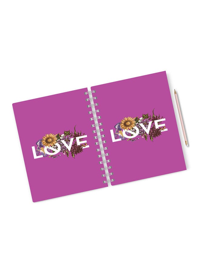 LOUD UNIVERSE - Purple Love Pattern A5 Spiral Notebook Love Floral Design - Image 1