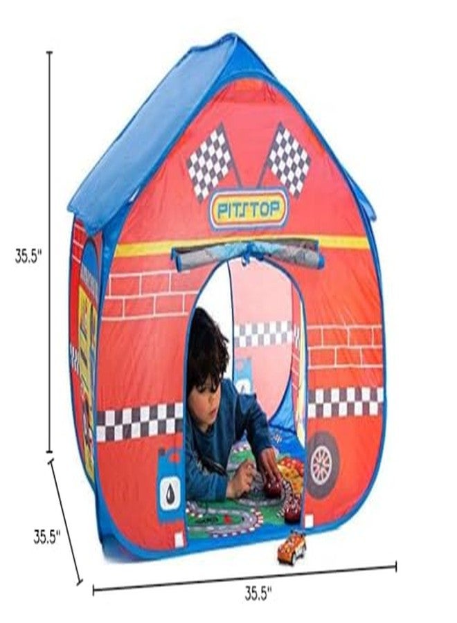 Pop It Up Pit Stop Tent with Race Mat Playhouse Fun2Give, Front & Back Doors, Spacious Interior, Pretend Play, Toddlers & Kids Ages 3+ - Image 3
