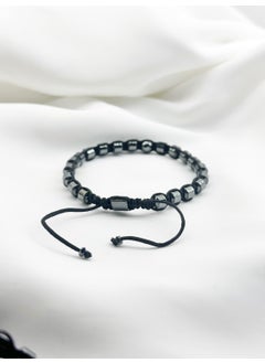 Kehribar Point Amber Point Hematite Stone Natural Stone Macrame Bracelet  - Image 4
