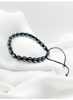 Kehribar Point Amber Point Hematite Stone Natural Stone Macrame Bracelet  - Image 3