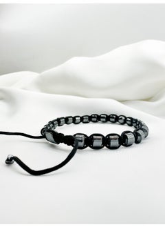 Kehribar Point Amber Point Hematite Stone Natural Stone Macrame Bracelet  - Image 1