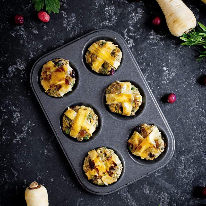BluBasket Carbon Steel Cupcake Mould for Baking Cupcake Tray Muffin Tray for Microwave Oven Black 2 - Image 3