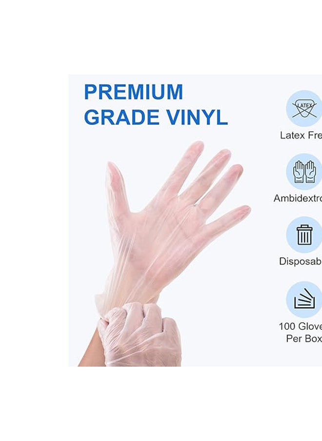 Home Pro - 100pcs Home Pro Vinyl Gloves Large Size Clear - Image 1
