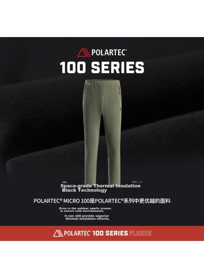 Pelliot Polartec Fleece Pants, Men's And Women's Spring Warm Hiking Pants, Long Trousers, 124311232, Black, M - Image 1