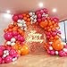 ADOINBY Pink and Orange Balloon Arch Kit 180Pcs Hot Pink Orange Metallic Silver Latex Balloon Garland kit 18 12 10 5 Inch Different Size Balloons for Birthday Baby Shower Wedding Party Decorations - Image 2
