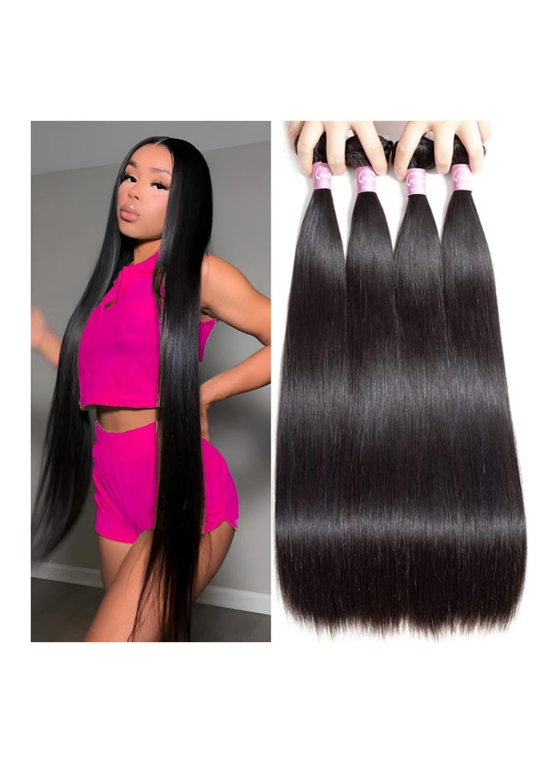 إستيل حزم شعر مستقيمة شعر بشري 4 حزم 18 20 22 24 بوصة 100% حزم شعر عذراء برازيلية غير معالجة وصلات شعر 10A درجة حزم شعر بشري لون طبيعي - Image 1