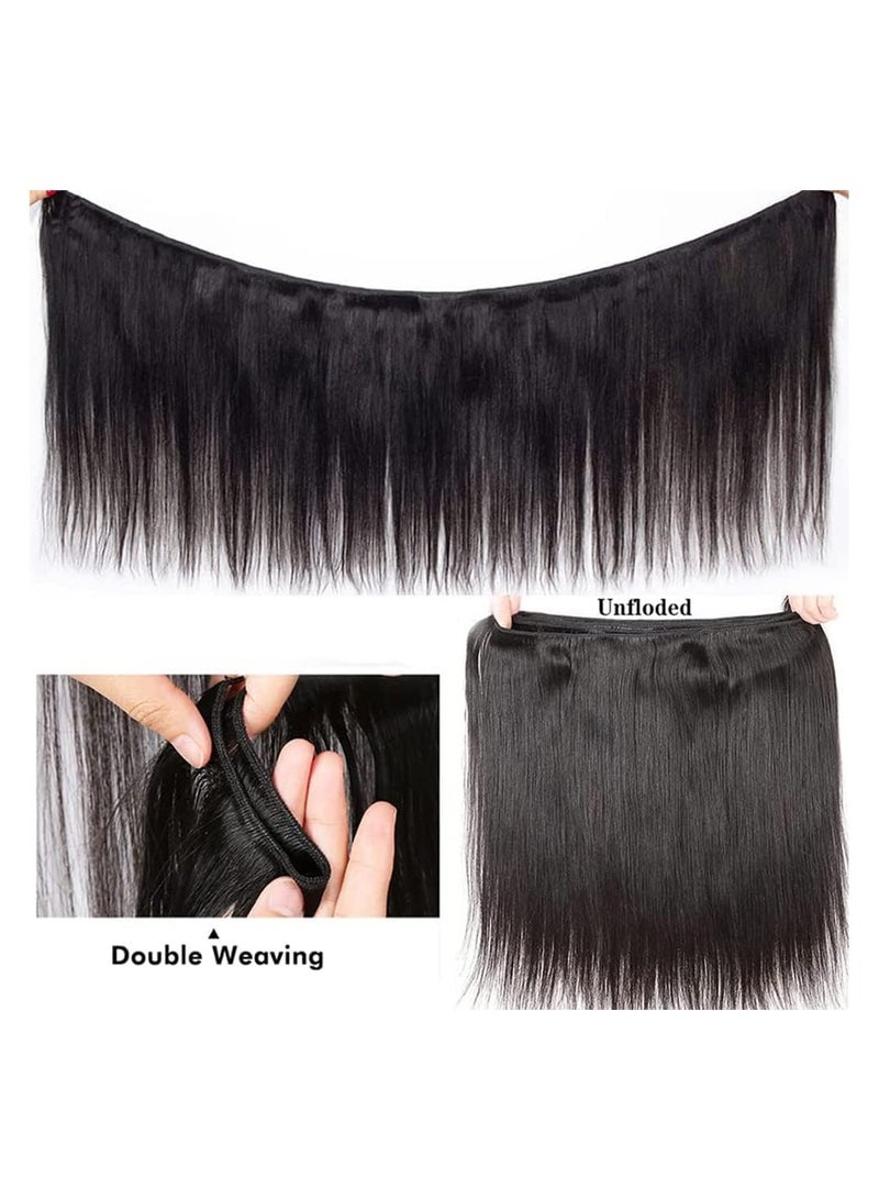 إستيل حزم شعر مستقيمة شعر بشري 4 حزم 18 20 22 24 بوصة 100% حزم شعر عذراء برازيلية غير معالجة وصلات شعر 10A درجة حزم شعر بشري لون طبيعي - Image 5