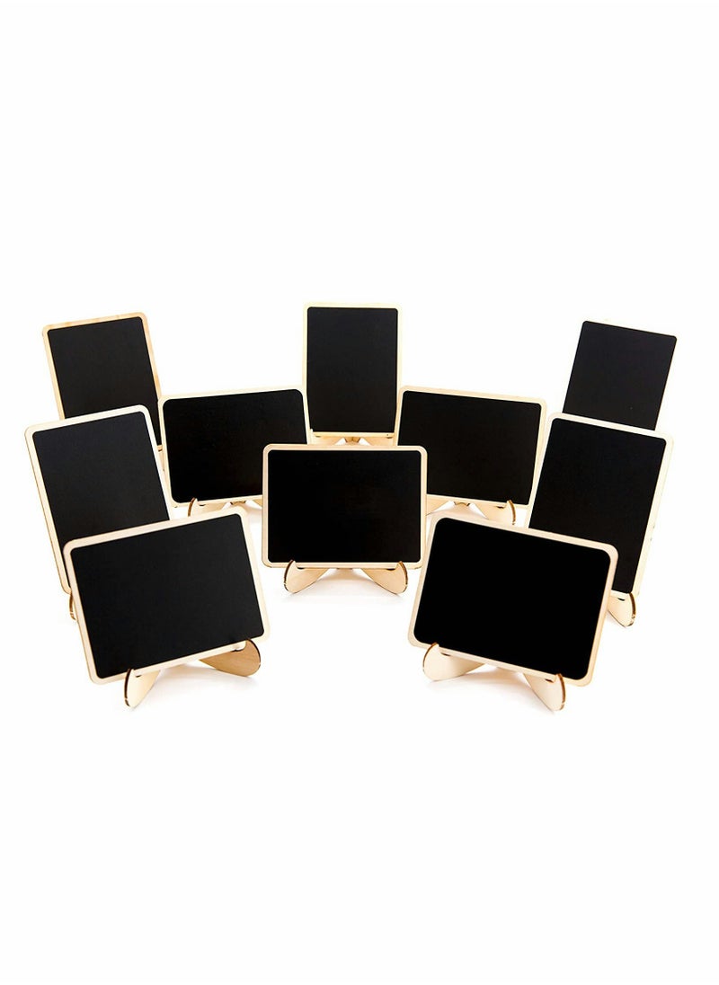 Excefore 10 Pack Mini Chalkboards Signs with Easel Stand Small Rectangle Chalkboards Blackboard Wood Place Cards for Weddings Birthday Parties Message Board Signs and Event Decoration  - Image 1
