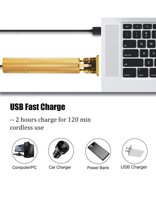 DUNISO Professional Hair Trimmer Zero Gapped T-Blade Close Cutting Hair Clippers for Men Rechargeable Cordless Trimmers for Haircut Beard Shaver Barbershop 4 Combs Black - Image 4