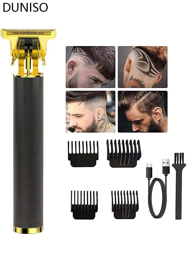 DUNISO Professional Hair Trimmer Zero Gapped T-Blade Close Cutting Hair Clippers for Men Rechargeable Cordless Trimmers for Haircut Beard Shaver Barbershop 4 Combs Black - Image 1