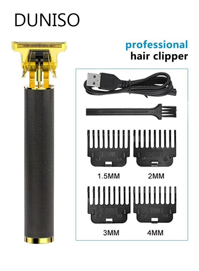 DUNISO Professional Hair Trimmer Zero Gapped T-Blade Close Cutting Hair Clippers for Men Rechargeable Cordless Trimmers for Haircut Beard Shaver Barbershop 4 Combs Black - Image 2