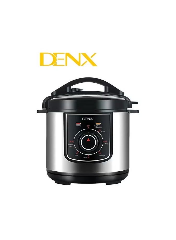 Denx 6L Digital Electric Pressure Cooker, 1000W Stainless Steel, Programmable Touch Control, Multi-Cooker with Preset Functions - Image 2
