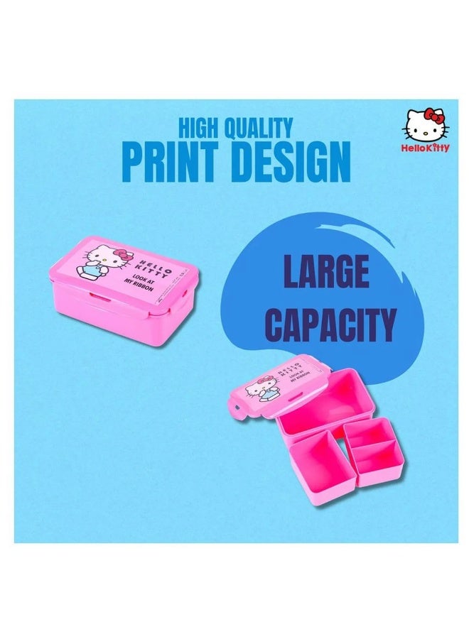 ترو كير صندوق غداء سانريو بثلاث حجرات قابلة للإزالة بتصميم هالو كيتي "انظر إلى شريطي" - Image 5