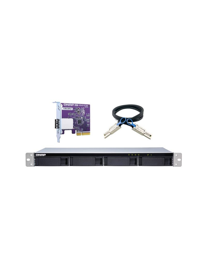 QNAP TL-R400S 4 Bay 1U Rackmount SATA 6Gbps JBOD Storage Enclosure. PCIe SATA Interface Card (QXP-400eS-A1164) Included - Image 2