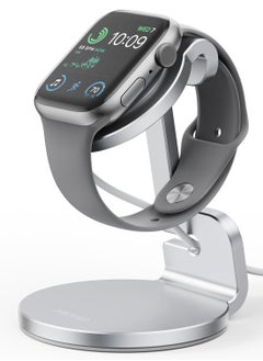 KASTWAVE Apple Watch Stand - Future-Proof Charging Dock for All iWatch Series | Sturdy Apple Watch Holder with Cable Management | Compatible with Series 8, 7, 6, 5, 4, 3, 2, 1 (Silver)  - Image 1