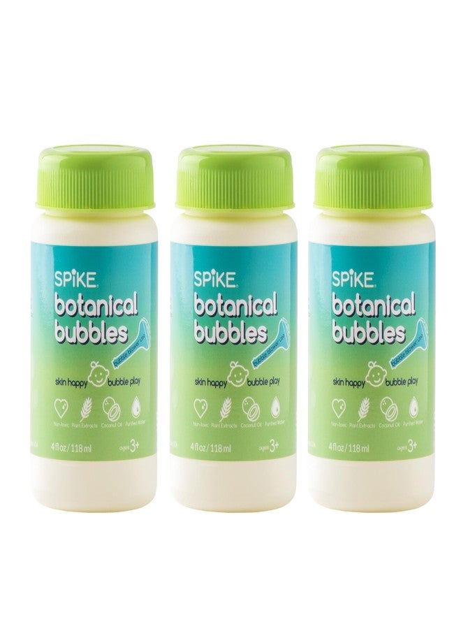 Spike Innobaby Botanical Bubble Solution for Sensitive Skin - 3 Bottles of 4 oz Refill for Spike Blower Wand and Manual Bubble Toys - Ready to Use - Mess Free - Non Toxic - Image 1