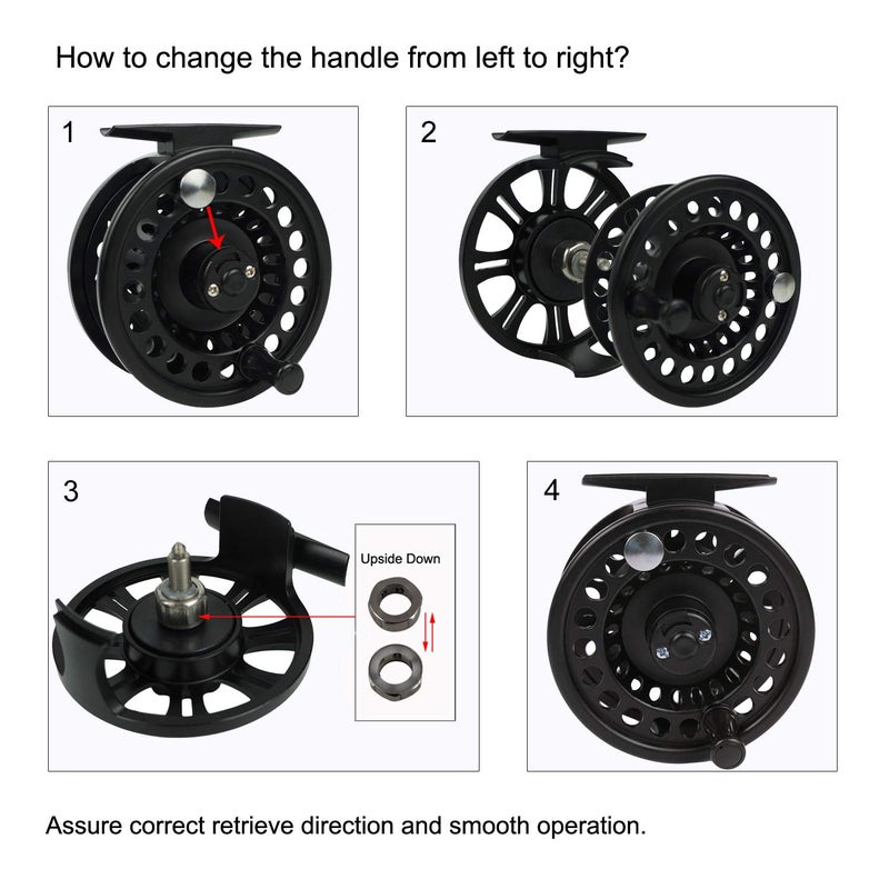Aventik Z Fly Reel Center Drag System Classic III Graphite Large Arbor Sizes 3/4, 5/6, 7/8 Fly Fishing Reels(3/4) - Image 5