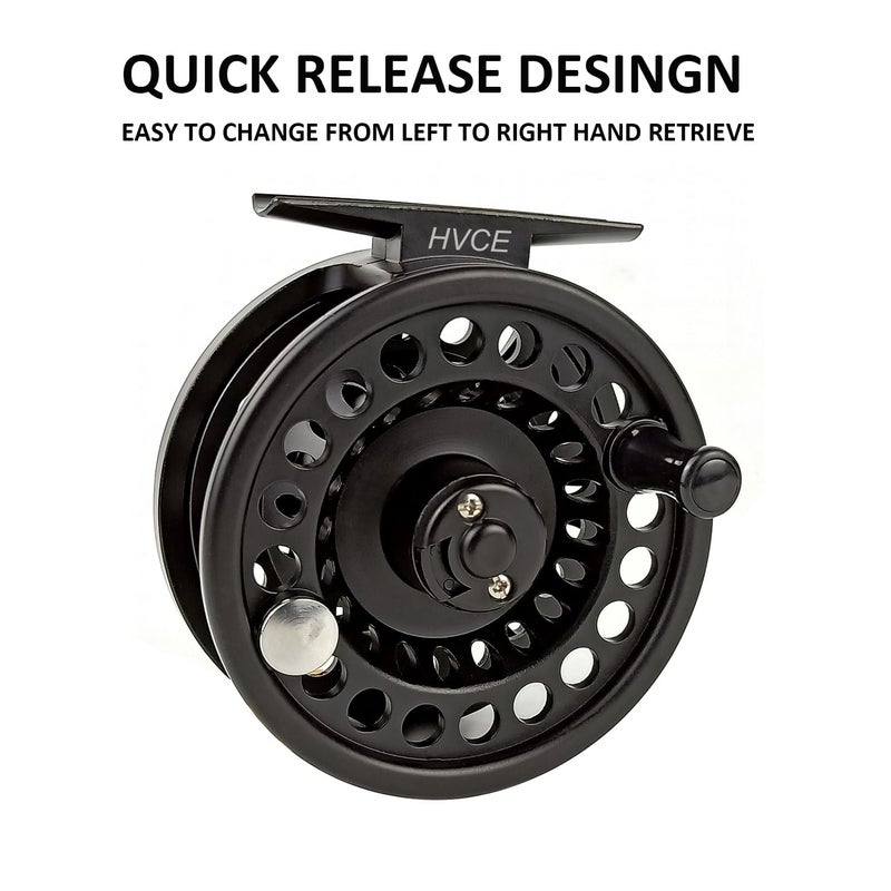 Aventik Z Fly Reel Center Drag System Classic III Graphite Large Arbor Sizes 3/4, 5/6, 7/8 Fly Fishing Reels(3/4) - Image 3