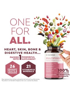 Nuvana Multifood Whole Food Multivitamin For Women ; Daily Vitamin With 21 Vitamins And Minerals ; Boosts Energy Supports Heart Gut & Immune Health ; Vegan And Nongmo ; Gmc Certified ; 60 Capsules  - Image 4