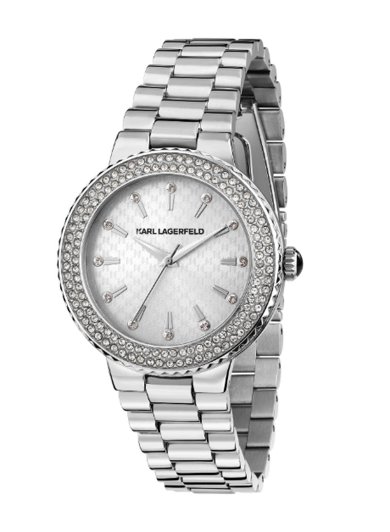 Karl Lagerfeld Women's 36MM Silver, Sunray Dial Stainless Steel Watch - R0553104502 - Image 1
