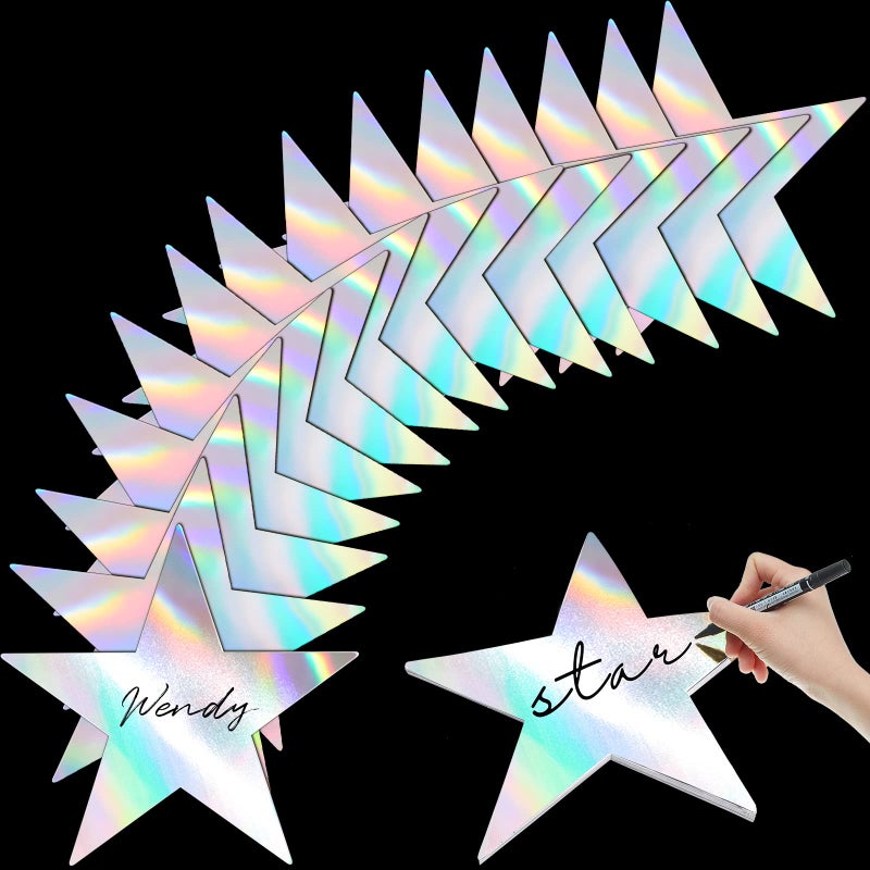قطع زخرفية على شكل نجوم من إباهك 36 قطعة 11 بوصة مزينة باللمعان مطبوعة من الجهتين لتزيين لوحات الفصل الدراسي حفلات الزفاف حفلات السينما تغيير الألوان