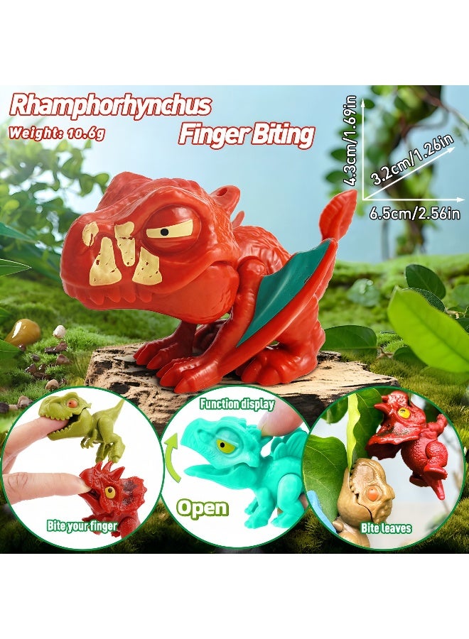 NIBEMINENT Fun Finger-Biting Dinosaur Toy - T-Rex and Various Articulated Dinosaur Figures