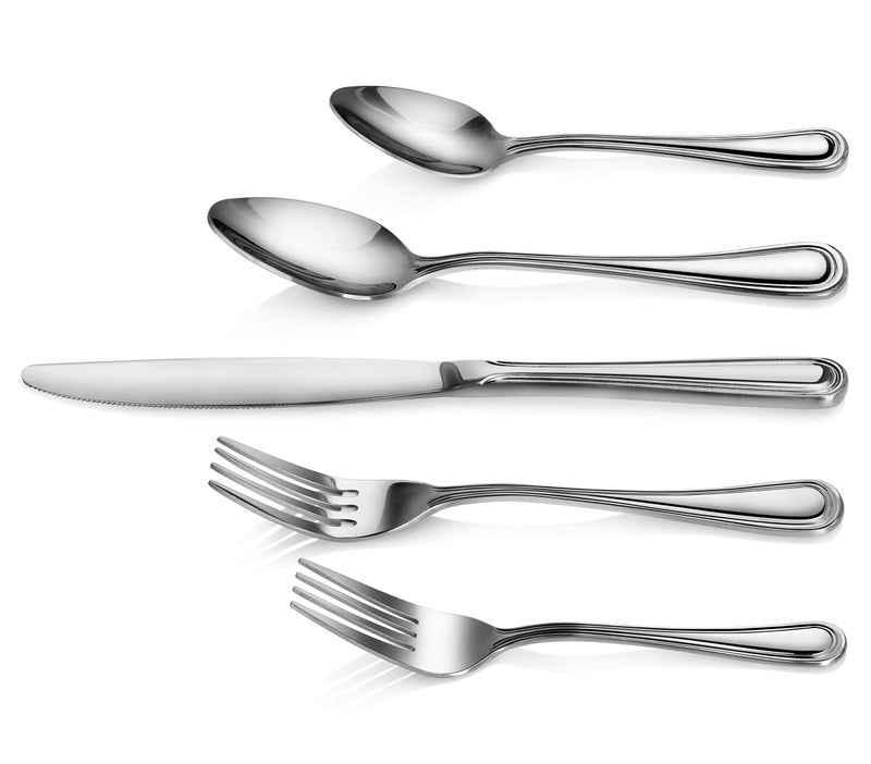 نيو ستار فود سيرفيس طقم أدوات مائدة من الستانلس ستيل المقاوم للصدأ 60 قطعة - Image 3