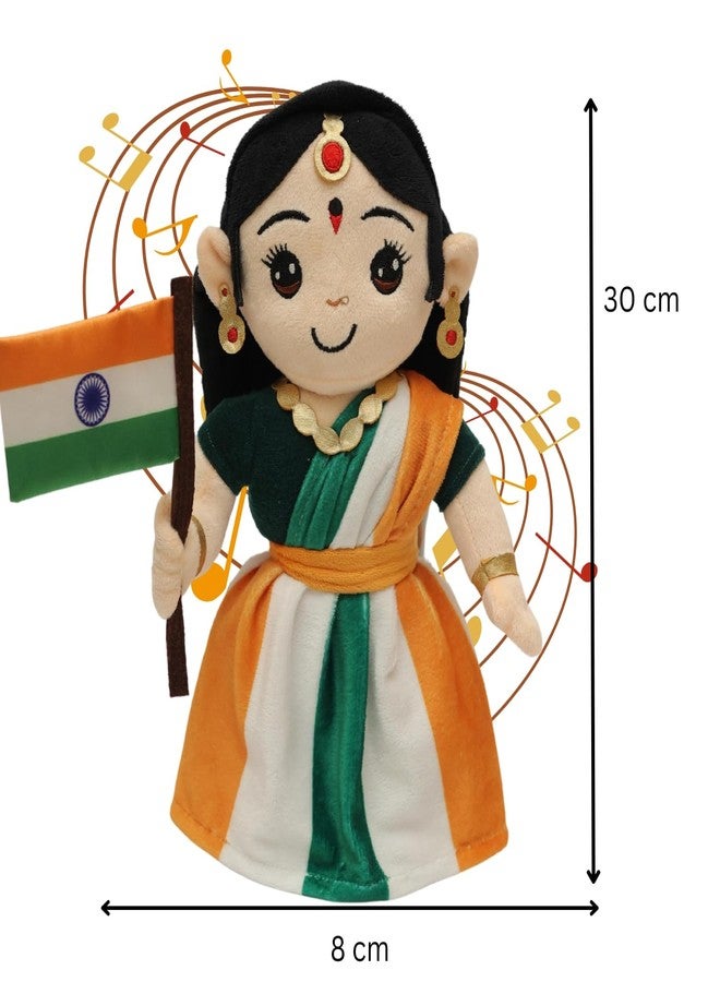 Panda's Box Mantra Chanting Bharat Mata | Musical Soft Plush Toy | Non-Toxic, Safe| Best Gift For Republic, Independence Day For Kids(Boys,Girls)| Sings Indian Nation Song | Free Colouring Book| 30 CM - Image 2