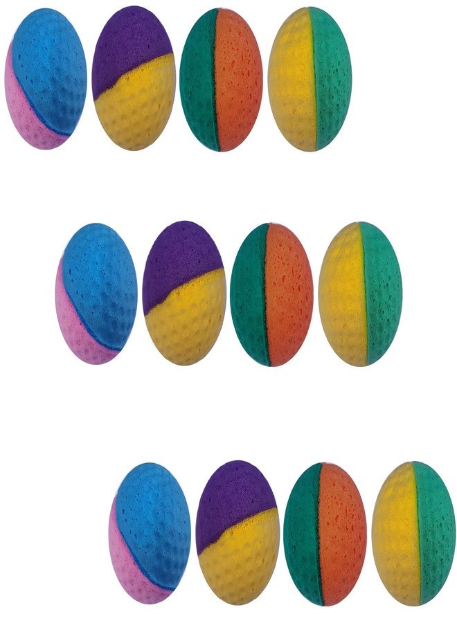YnFag Foam Balls Soccer Balls Cat Toys for Indoor Cats (12Pcs Two-Color Golf) - Image 1