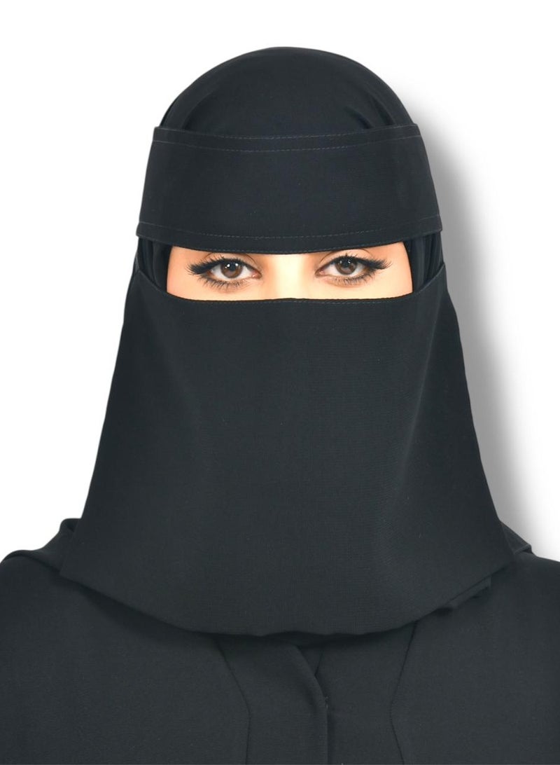 بهنس نقاب قصير مطاطين مستقيم مقاس7 انش مقوى – نقاب بدون اسم نسائي مطاطي معزز بقماش ناعم وعالي الجودة، حجاب شرعي للوجه مريح وخفيف على البشرة، مقاوم للانزلاق، قابل للغسل، مثالي للاستخدام اليومي والمناسبات - Image 4