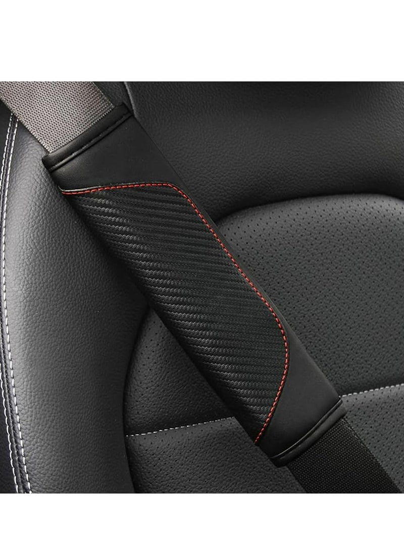 Generic - 1PC Car Seat Belt Cover, Carbon Fiber Seatbelt Shoulder Protection, Soft Car Seat Belt Strap Cushion Protect Your Neck and Shoulder, Car Accessories Seat Belt Pad for Car Truck (Black) - Image 1