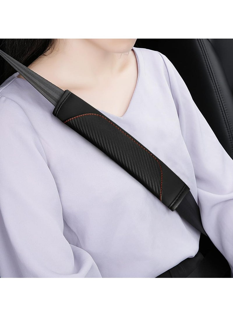 Generic - 1PC Car Seat Belt Cover, Carbon Fiber Seatbelt Shoulder Protection, Soft Car Seat Belt Strap Cushion Protect Your Neck and Shoulder, Car Accessories Seat Belt Pad for Car Truck (Black) - Image 1