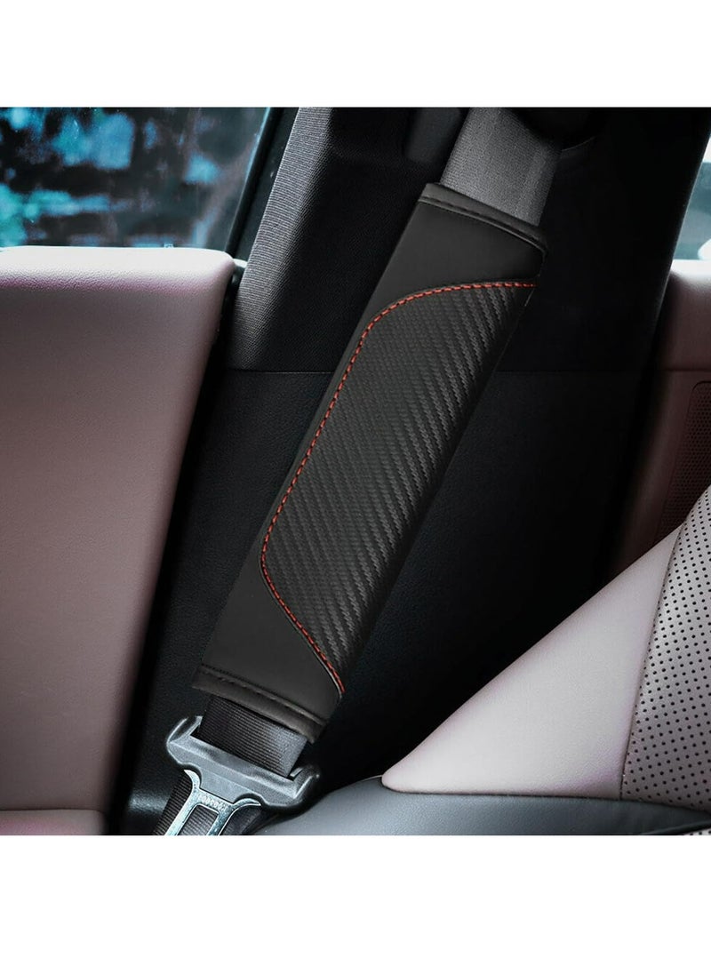 Generic - 1PC Car Seat Belt Cover, Carbon Fiber Seatbelt Shoulder Protection, Soft Car Seat Belt Strap Cushion Protect Your Neck and Shoulder, Car Accessories Seat Belt Pad for Car Truck (Black) - Image 1
