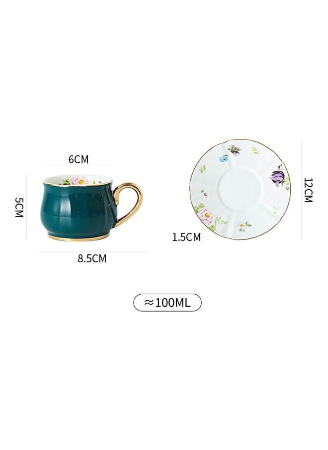 Shuer Ceramic coffee cup, Turkish coffee cup, Cup and Saucer Set Suitable for Home Office Restaurant Gifts Garden Party Home Afternoon Tea Set Ceramic Milk Tea Cup Water Cup  - Image 5