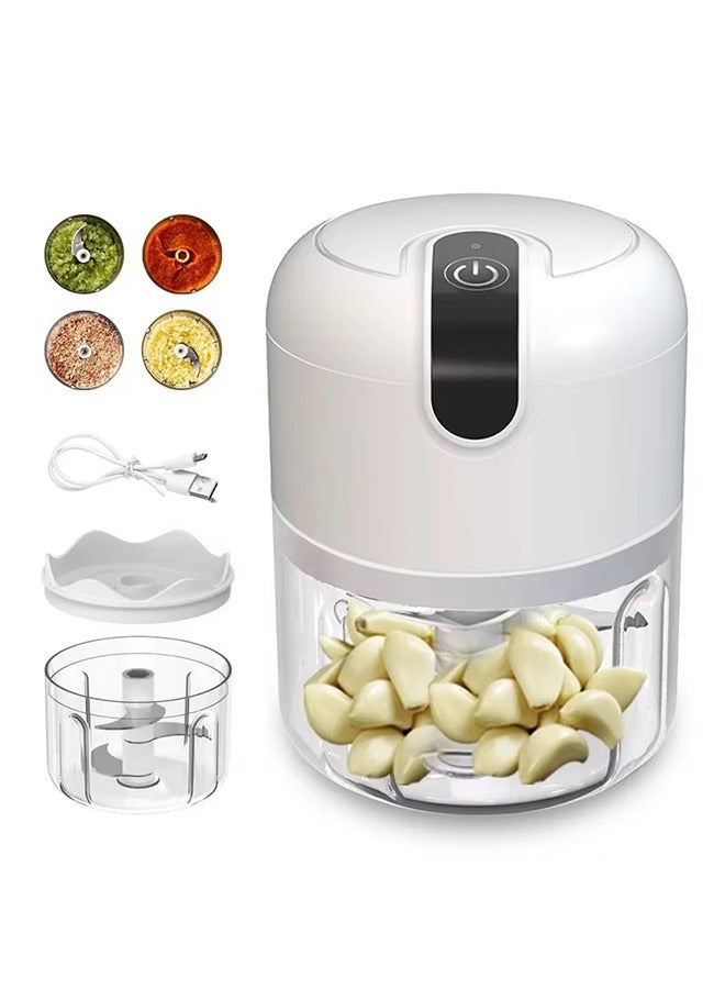 250ML Electric Food Processor Portable Meat Blender Rechargeable Onion Chopper Mini Garlic Mincer 3 Steel,Easy to Clean Small Appliances Compatible Kitchen Restaurant Picnic /1-2 People  - Image 1