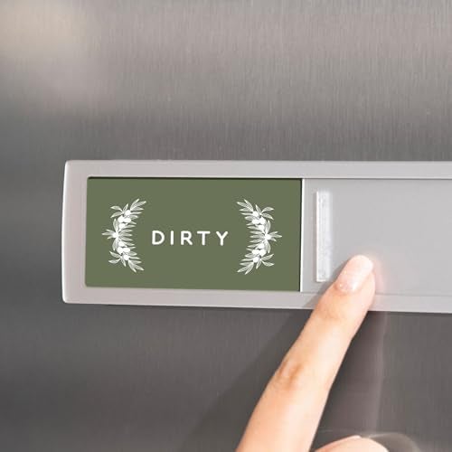 ThreeKin Collective Dishwasher Magnet Clean Dirty Sign Non-Scratching Premium Magnet or 3M Adhesive Option, Non-Scratching, Elegant Greenery Design, USA Female Owned Business - Image 5