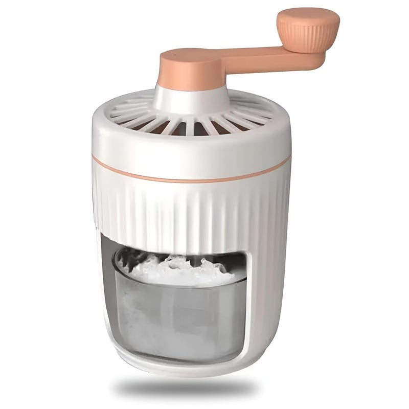 KRESHU Manual 500ml Hand Crank Ice Shaver Portable Snow Cones Ice Cube Crushed Machine Baking Moulds Detachable Snow Cone Plastic Gola Maker for Indoor Outdoor Ice Cube Maker Multicolour 1Pcs - Image 1