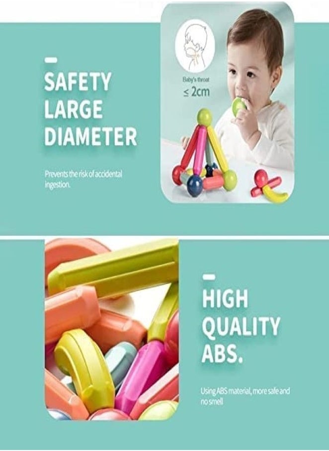 25 PCS Magnetic Building Blocks Toy, Stacking Stick Rods and Ball Educational Construction Puzzle for Kids  - Image 3